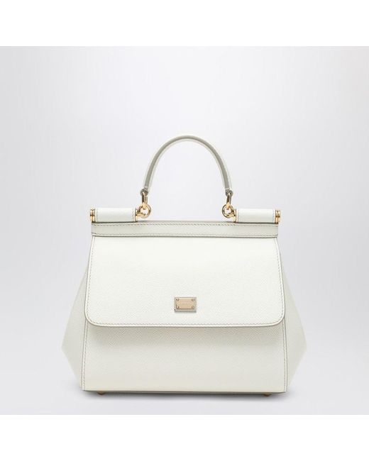 Dolce & Gabbana White Mittlere Weiße Sicily Handtasche