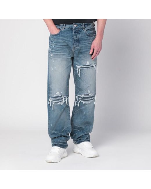 Amiri Blue Jeans With Rips Honeycomb Indigo for men