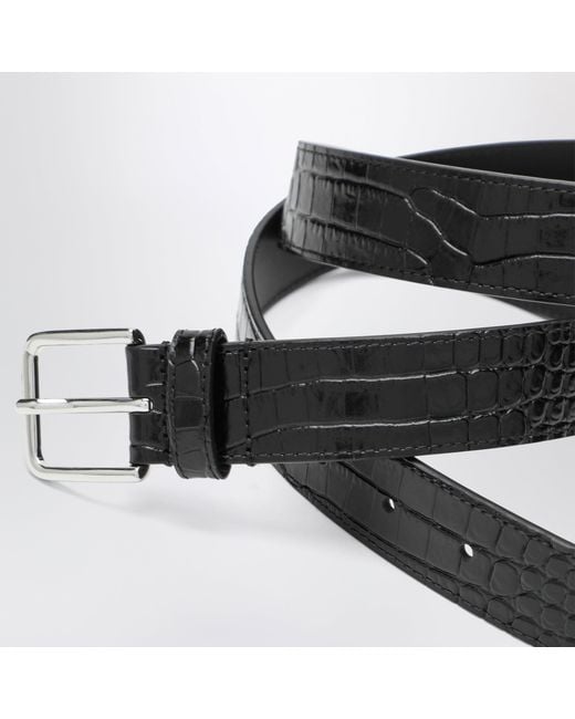 Frankie Shop Brown Patent Toni Croc Belt