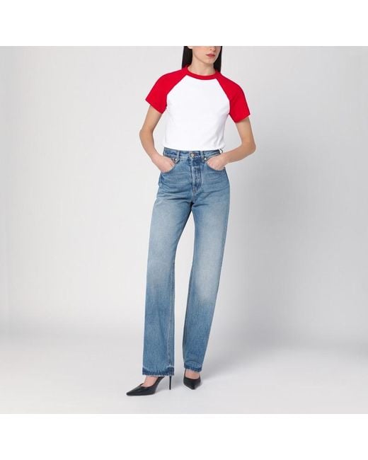 Jacquemus Red Weiß/Rotes Baseball-T-Shirt
