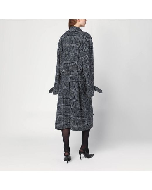 Balenciaga Blue Raglan One Layer Coat