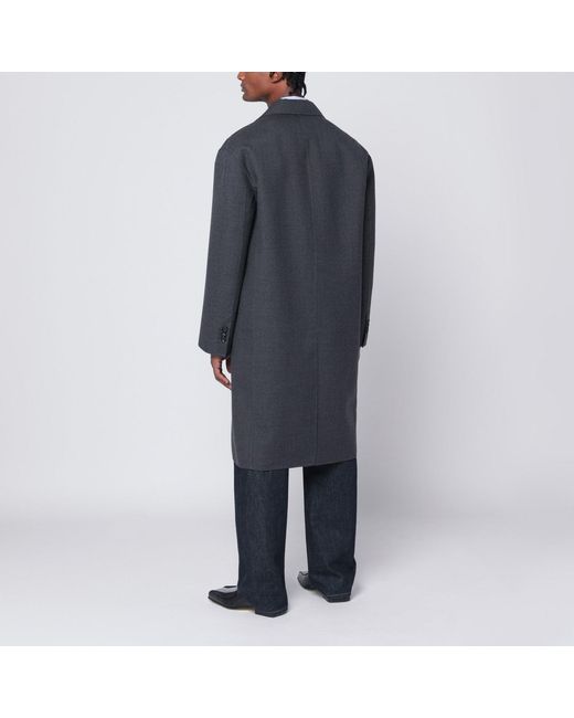 Bottega Veneta Black Double-breasted Wool Coat for men