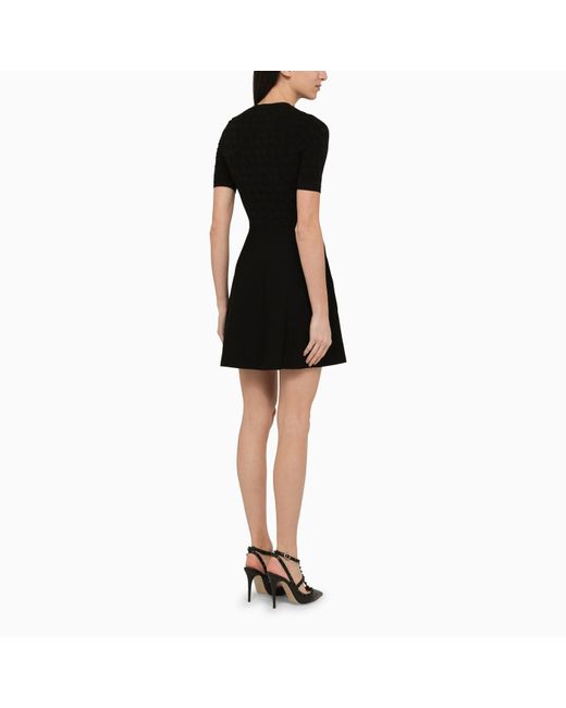 Valentino Black Short Dress With Toile Iconographe Motif