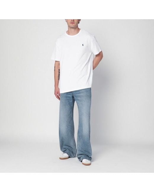 T-shirt bianca in cotone classic-fit di Polo Ralph Lauren in White da Uomo