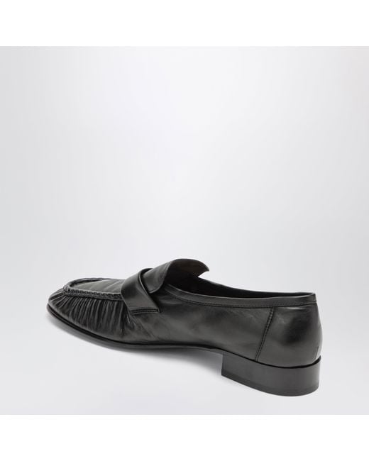 The Row Black Soft Loafer Loafers