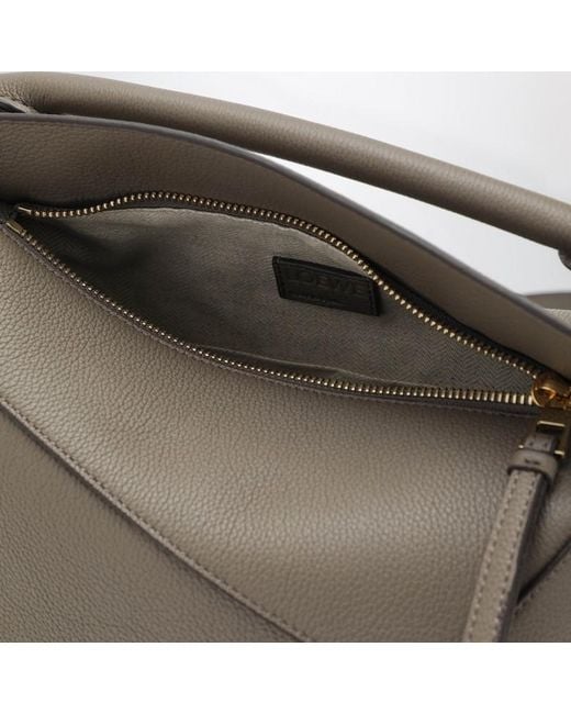 Petit Sac Puzzle Edge Couleur Taupe Loewe en coloris Metallic