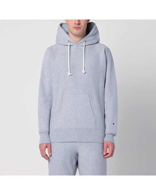 Sweat-Shirt À Capuche Gris Clair En Coton Champion pour homme en coloris Blue