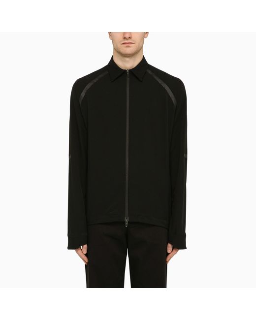 Herno Black Zipped Shirt In Technical Fabric for men