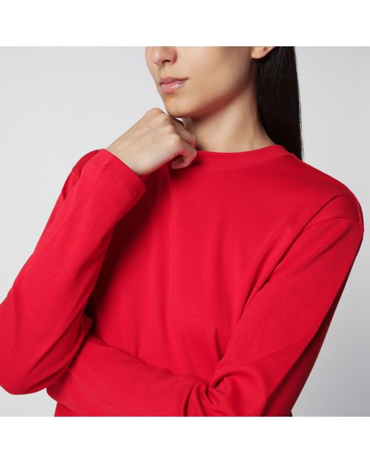 Flore Flore Red Maggie Organic Cotton Long-Sleeve Top
