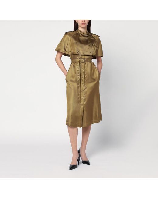 Burberry Green Viscose Twill Trench Dress
