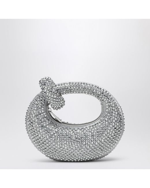 JW PEI Metallic Mini Abacus Silver Handbag With Studs