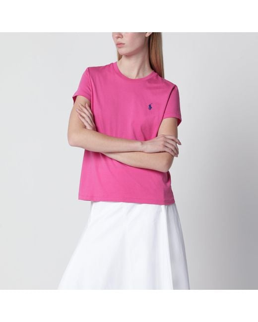 Polo Ralph Lauren Pink Polo Pony Cotton Crewneck T-Shirt