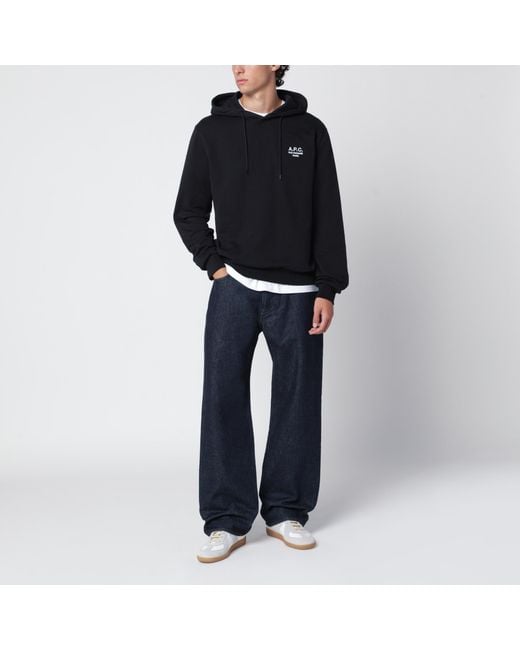 A.P.C. Black Cotton Hoodie for men