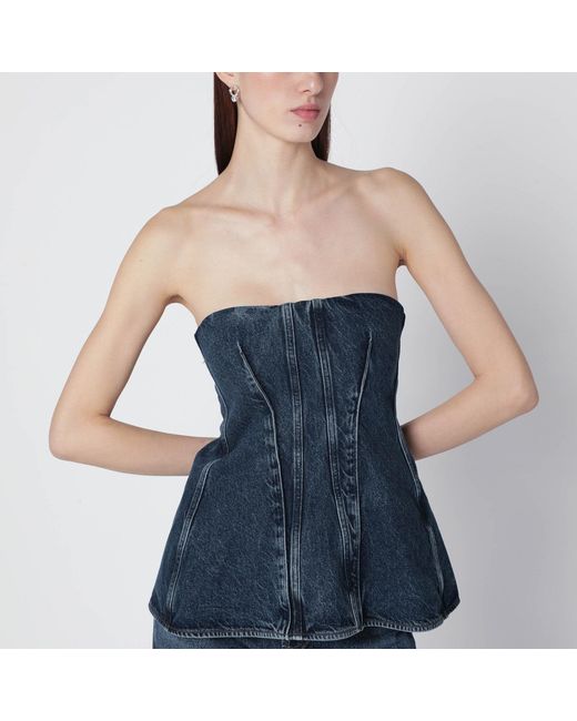 Agolde Blue Lara Denim Corset