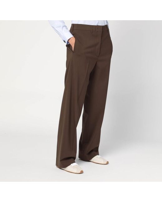 Miu Miu Brown Braune Wollhose