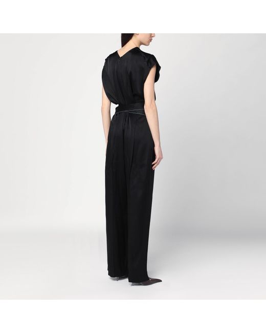 Victoria Beckham Black Jumpsuit With Viscose Blend Belt