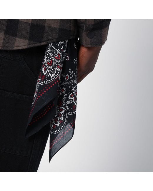 Destin Black Check Pattern Wool And Cashmere Overshirt for men