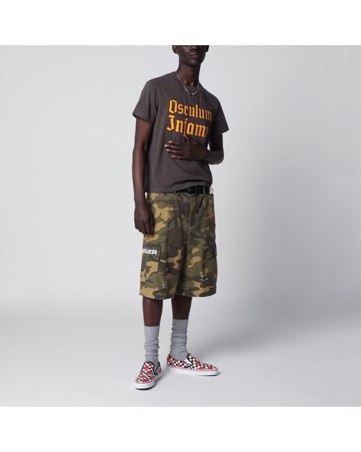DAGGER Black Faded Distressed Osculum Infame T-Shirt for men