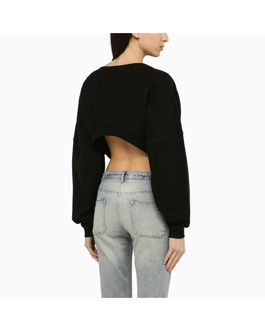 Saint Laurent Black Short Cotton Sweatshirt