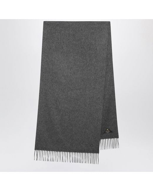 Loro Piana Gray Grande Unita Scarf for men