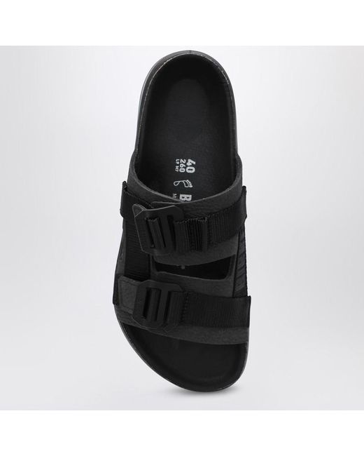 Ciabatta shinjuku nera in pelle e tessuto di Birkenstock in Black