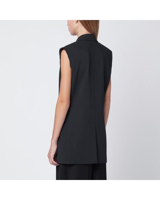 AMI Black Anthracite Wool Vest