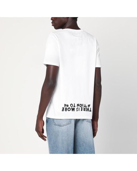 MM6 by Maison Martin Margiela Weißes Aids-Baumwoll-T-Shirt in Blue für Herren