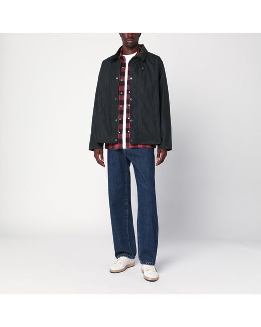 Barbour Black Os Transport Waxed Jacket Sage for men