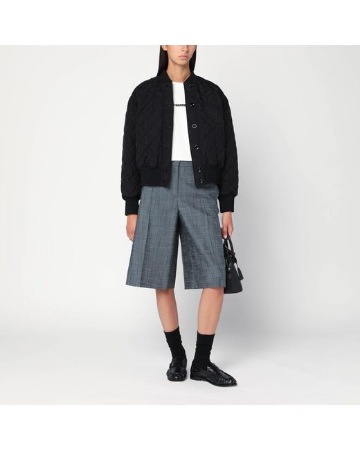 Bermuda in lana dark sky di Jil Sander in Blue