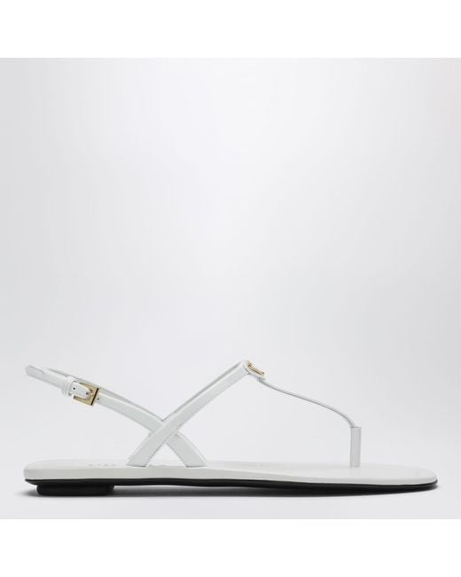 Prada White Logo-Plaque Sandals