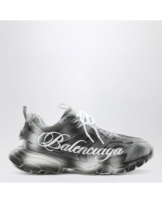 Balenciaga Gray Track Stencil Logo Sneakers