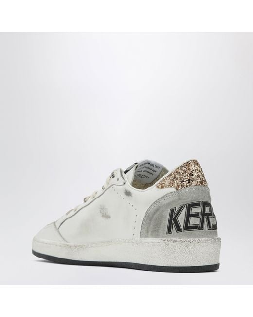 Golden Goose Deluxe Brand White And Ball Star Sneakers With Glitter
