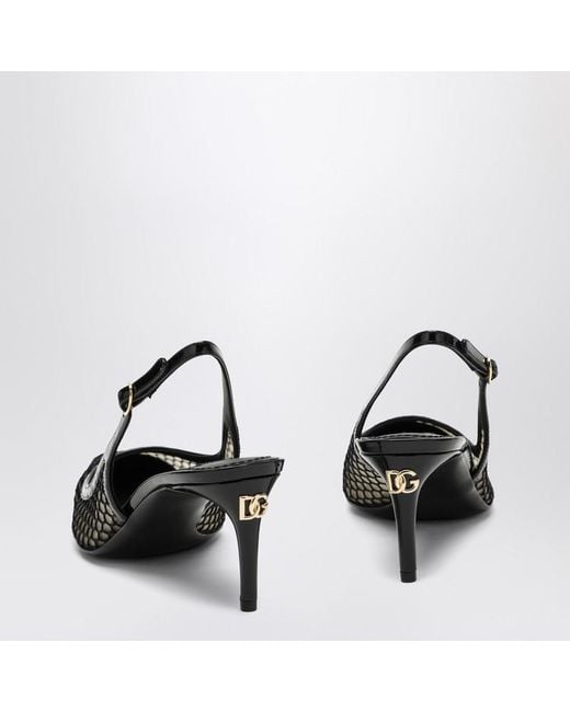 Dolce & Gabbana Black Mesh Slingback