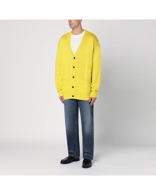 New Amsterdam Surf Association Yellow Linen-blend Cardigan for men