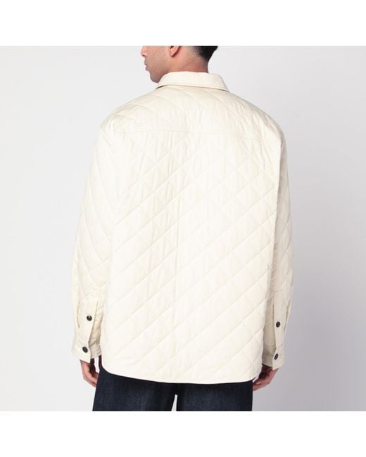 Bottega Veneta Natural Quilted Jacket With Intrecciato Detail for men