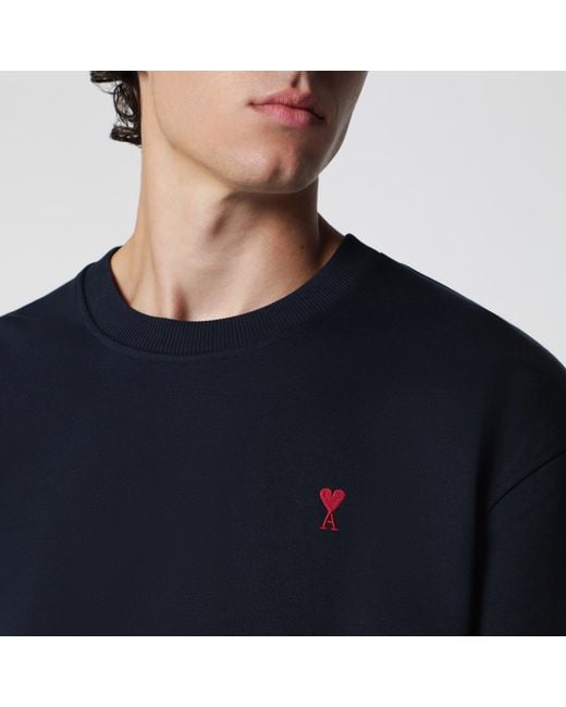AMI Blue Ami De Coeur Midnight Sweatshirt for men