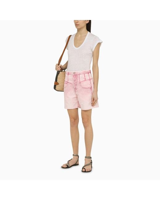 Isabel Marant Pink Light Denim Shorts