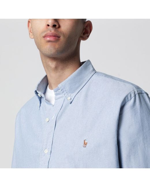 Polo Ralph Lauren Blue Oxford Shirt Custom-Fit for men
