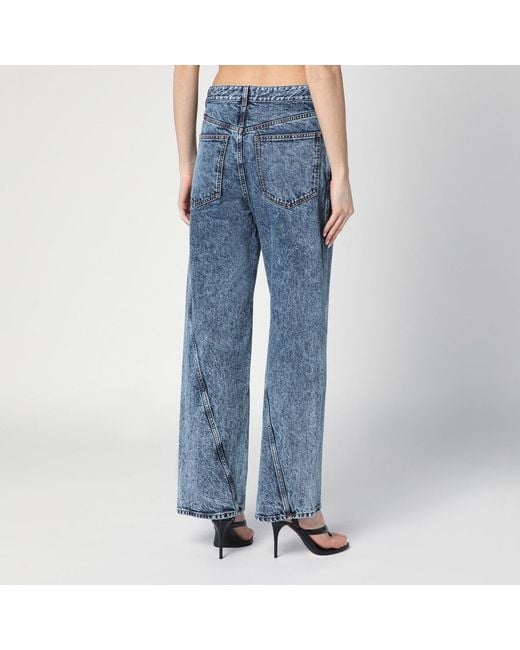 Alaïa Blue Twisted Stonewashed Denim Jeans