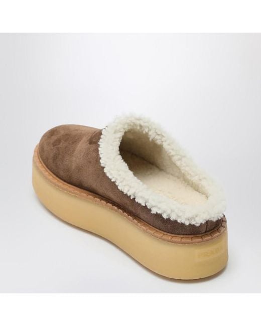 Prada Brown Cacao Colored Suede Loafers