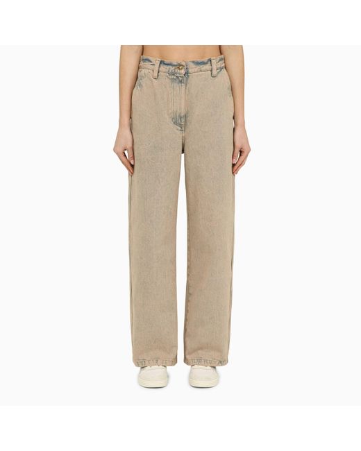 Palm Angels Natural Wide Jeans