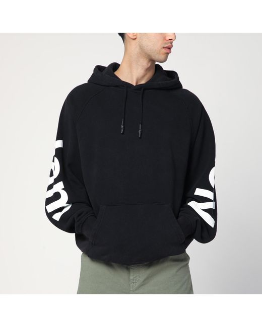 New Amsterdam Surf Association Black Oversized Sweatshirt With Logo for men