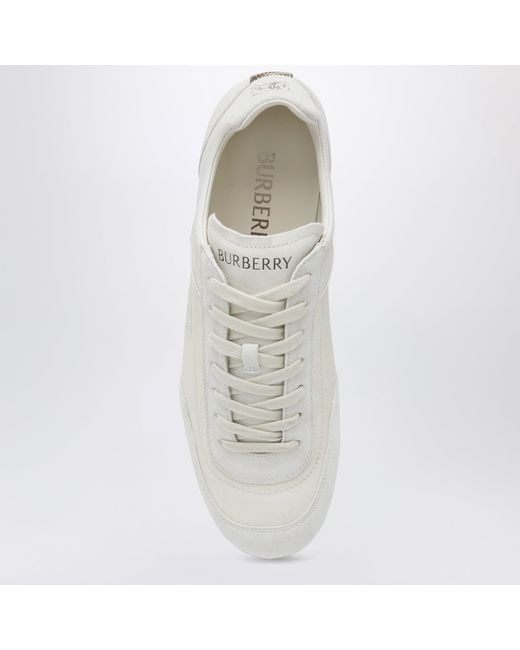 Burberry White Leather Knight Runner Trainers for men
