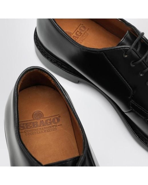 Sebago Schwarze Milton Gyw Derbyschuhe Aus Leder in Black für Herren