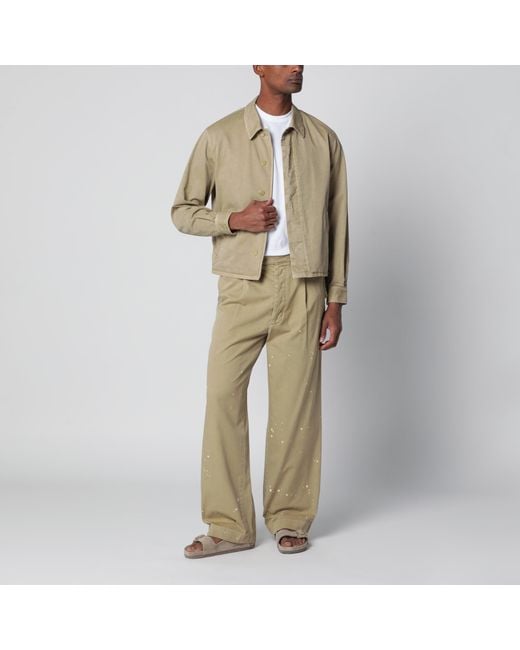 Auralee Natural Garment-Dyed Finx Chino Blouse for men