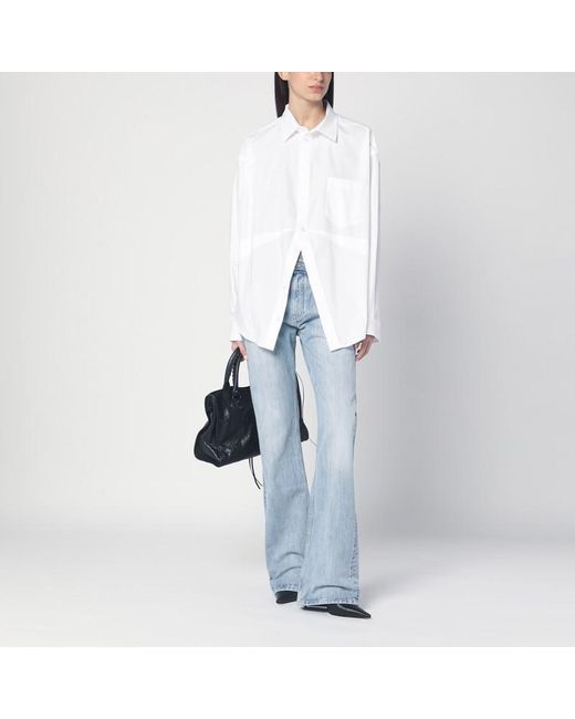 Camicia asimmetrica bianca in cotone di Balenciaga in White