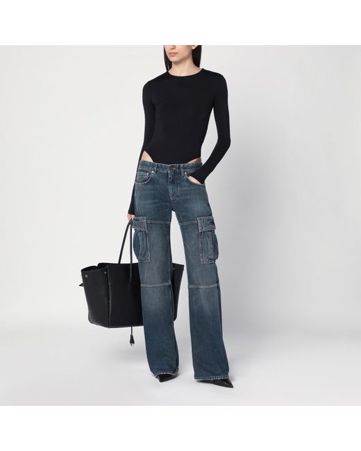 Balenciaga Blue Cargo Regular Jeans With A Faded Effect