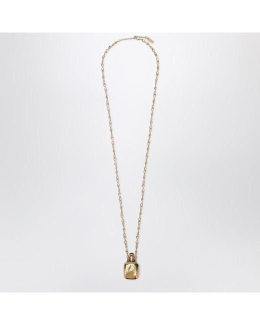 Collana con ciondolo elixir in ottone vintage gold di Chloé in White