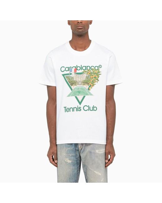 CASABLANCA Green Tennis Club Icon T-shirt for men