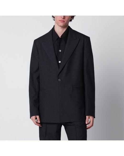 NAMACHEKO Black Single-Breasted Jacket Pattern for men